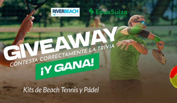 Giveaway Gana con EcuaSuiza y River Beach Tennis